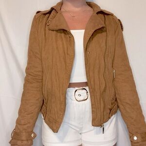 Faux suede moto jacket. Size large.